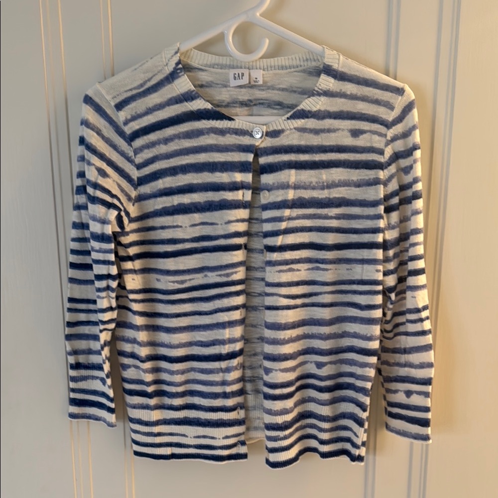 GAP Blue Striped Cardigan